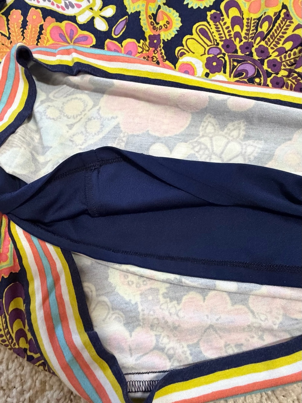 Trina Turk Navy Dress with Pink, Yellow & Purple Floral Print - Picture 5 of 8